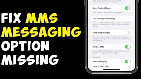 mms messaging option missing iphone.